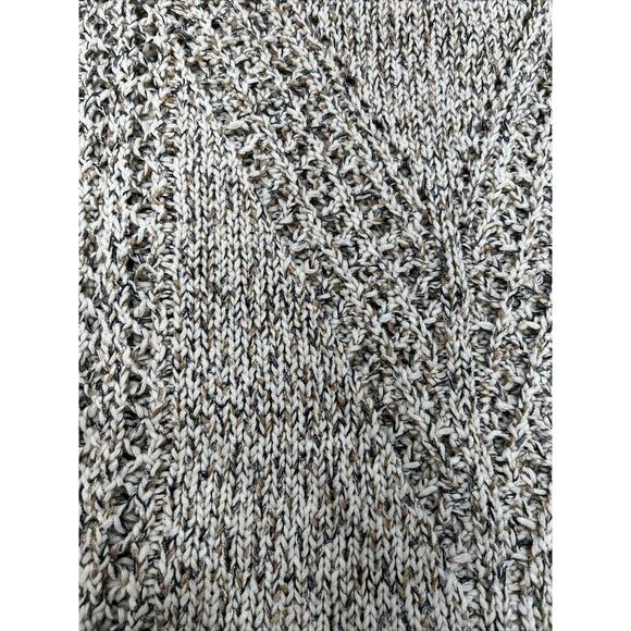 J. Jill Size Medium Marled Knit Cozy Cotton Blend Sweater Neutral Open Knit NWT - Picture 3 of 13